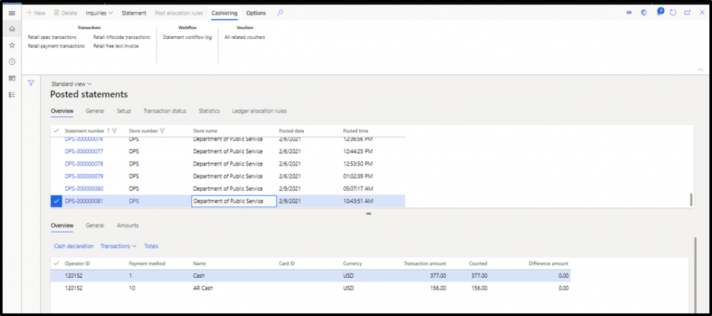 Fund Balancing Feature in the Cashiering solution for Microsoft Dynamics 365 Commerce.