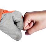 Businessman and Worker Fist Bump