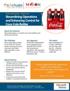 Moon Beverages D365 ERP Success Story with OnActuate