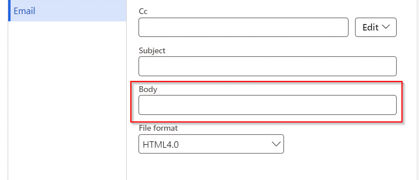 OneByte Adding body and subject text placeholders in Microsoft