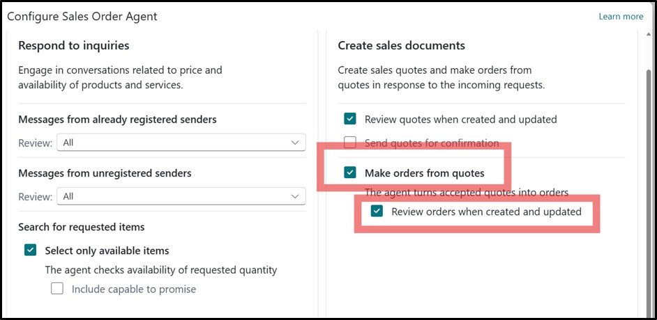 agent approves sales quote and makes sales oder