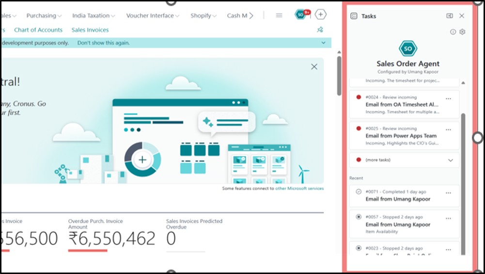sales order agent tasks for review