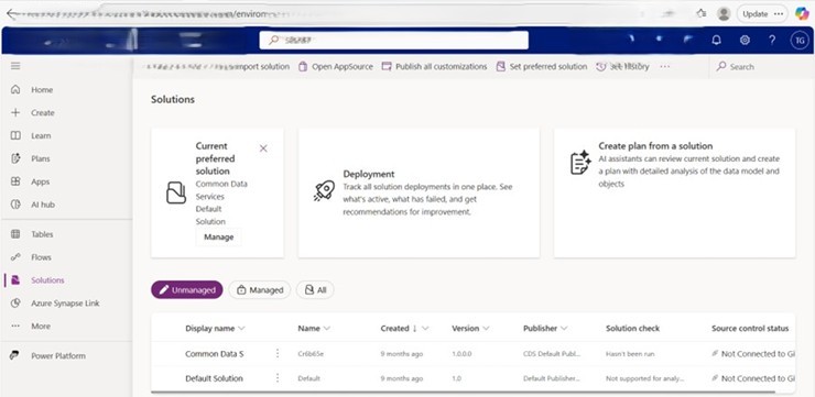 Open Common Data Services Default Solution